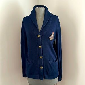 Ralph Lauren Navy Button Down Sweater
